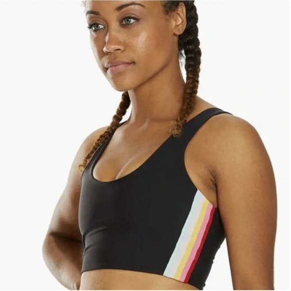 Spiritual Gangster Other - NEW Spiritual Gangster Shakti Brami Sports Bra Rainbow Size XS NWT Black Stretch